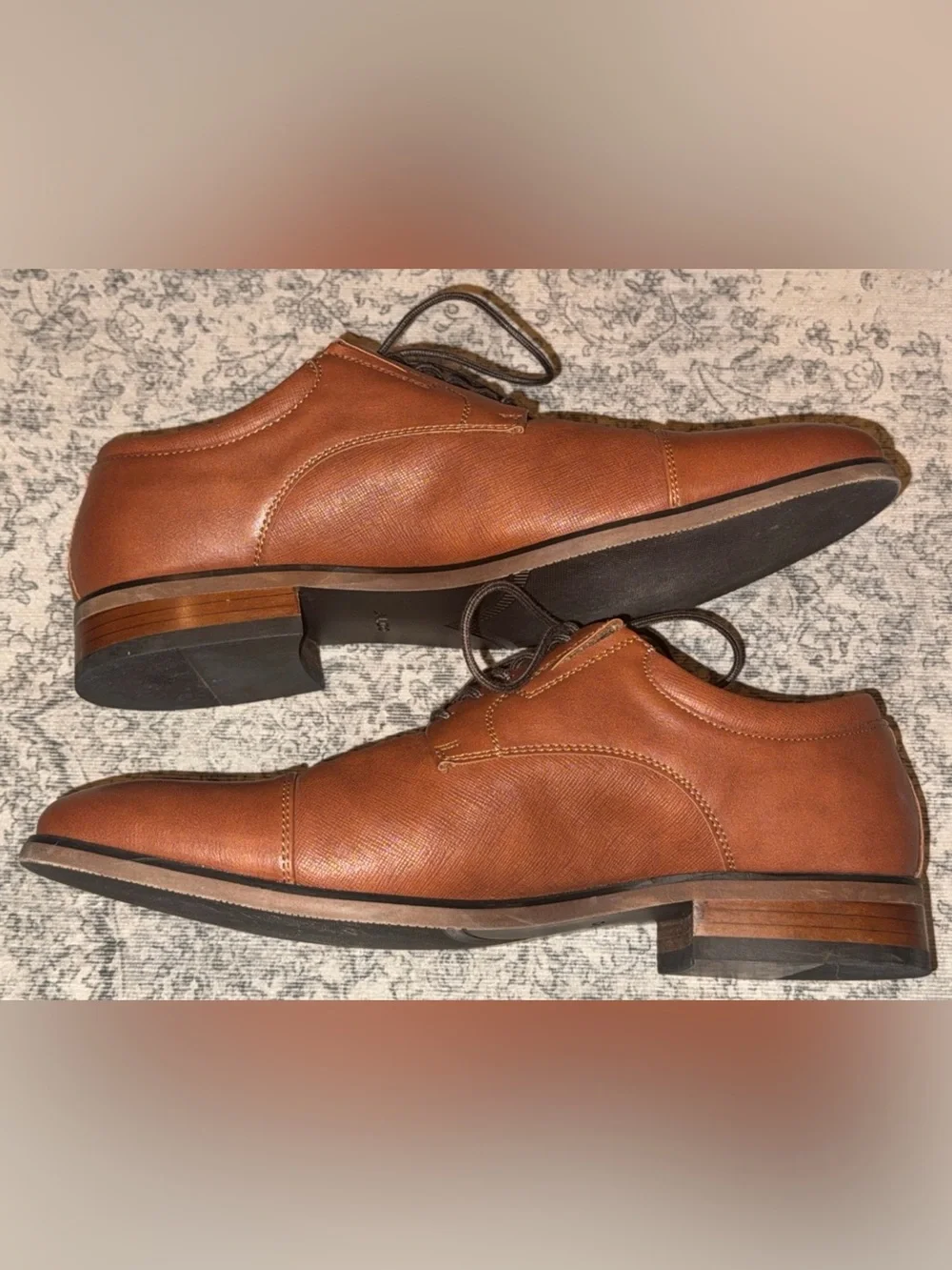 ALDO Colbeck Men’s Brown Cognac Cap Toe Oxford Dress Shoes Size 9